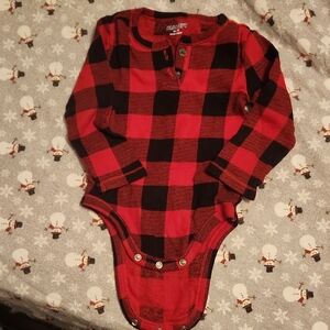 Old Navy Red and Black Checkered Kids Bodysuit
